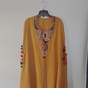 Elegant Yellow Embroidered Dress